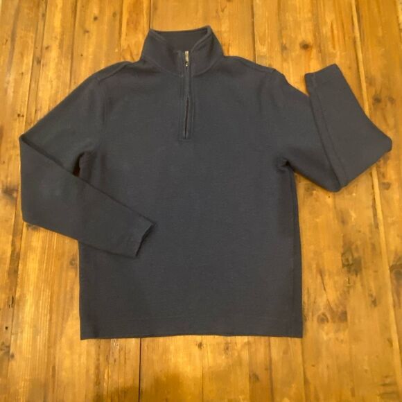 Van Heusen Flex Gray Ribbed Quarter Zip Mens Activewear Pullover Shirt Size Smal - Picture 2 of 12